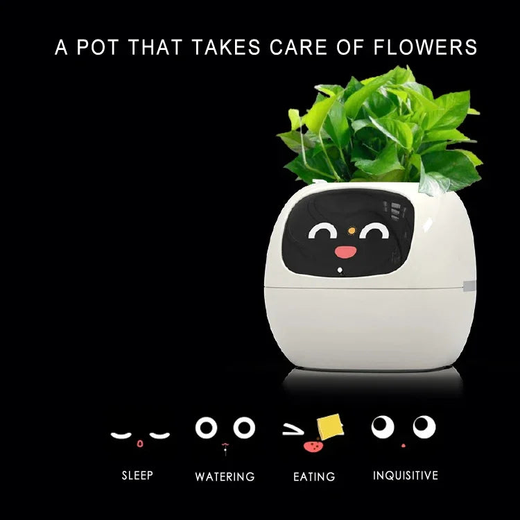 Smart Mimi Flower Pot AI Sensor Facial Interaction APP Digital Pet Self Watering Small Flower Pot